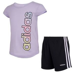 ♦️NWT Adidas 2pc logo T shirt & shorts , 6